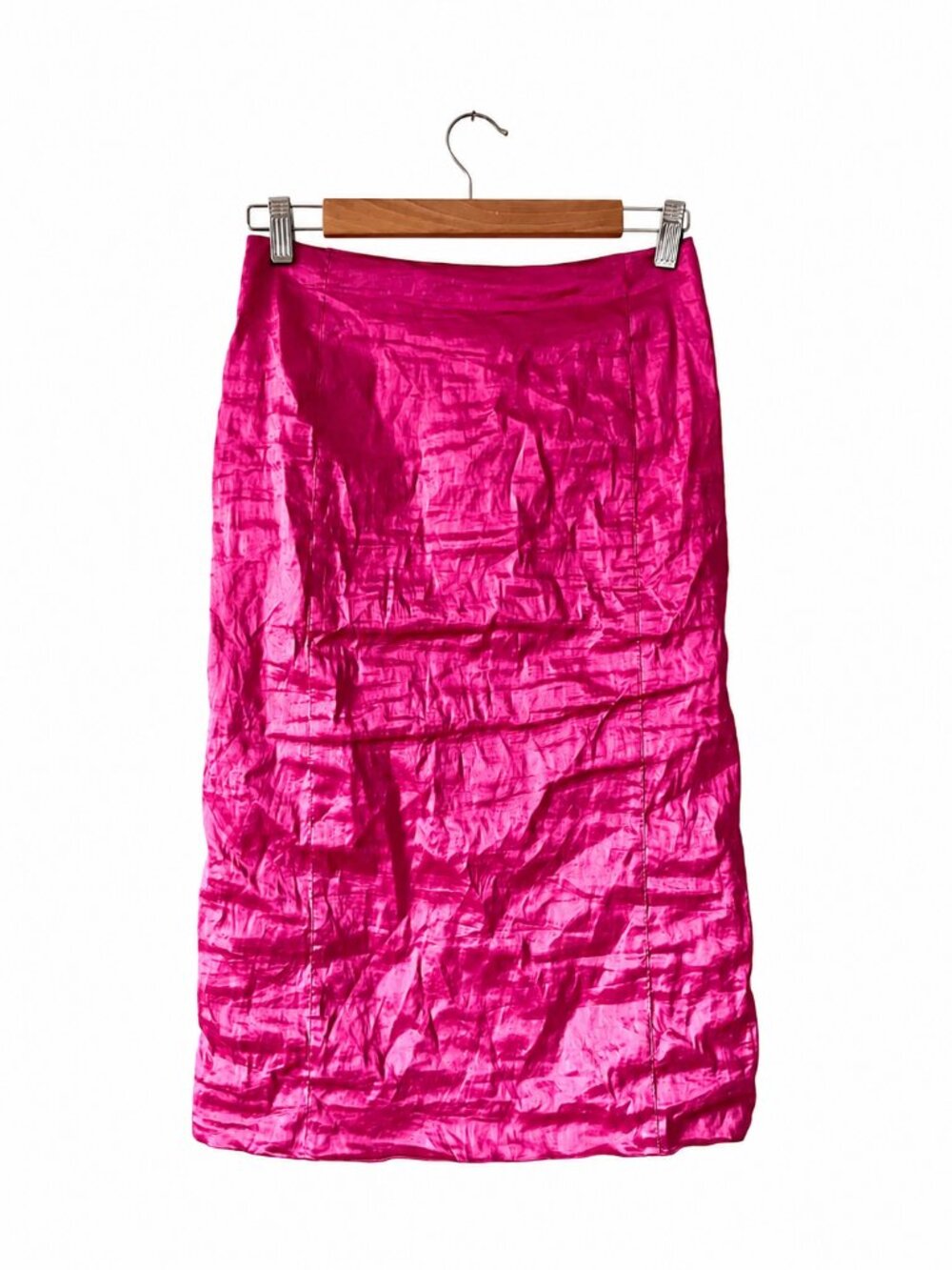 Carven Midi Barbie Hot Pink Textured Skirt Size FR 38/ US 6